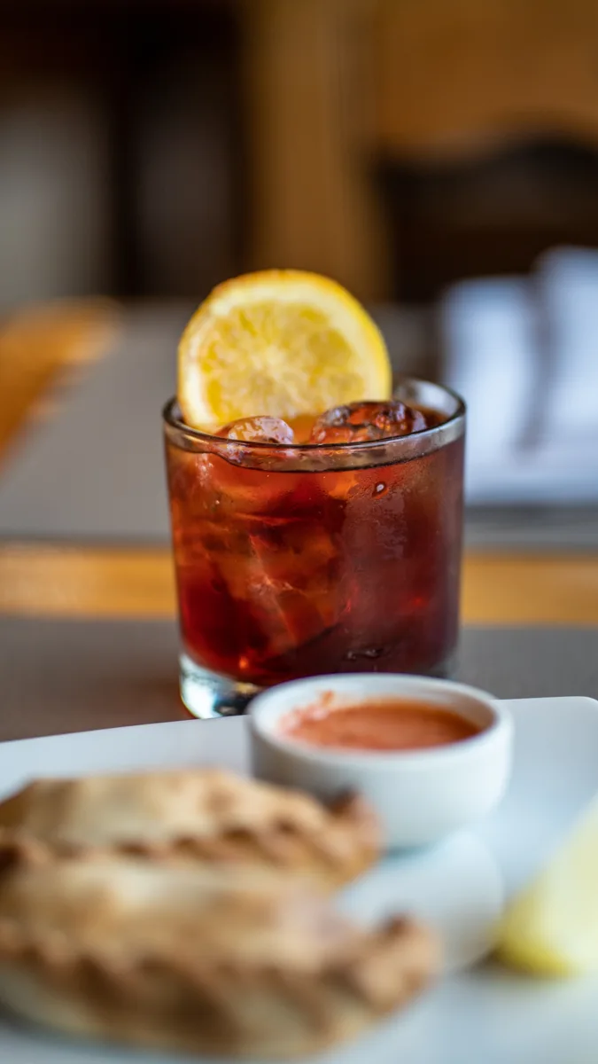A cocktail prepared at the restaurant bar