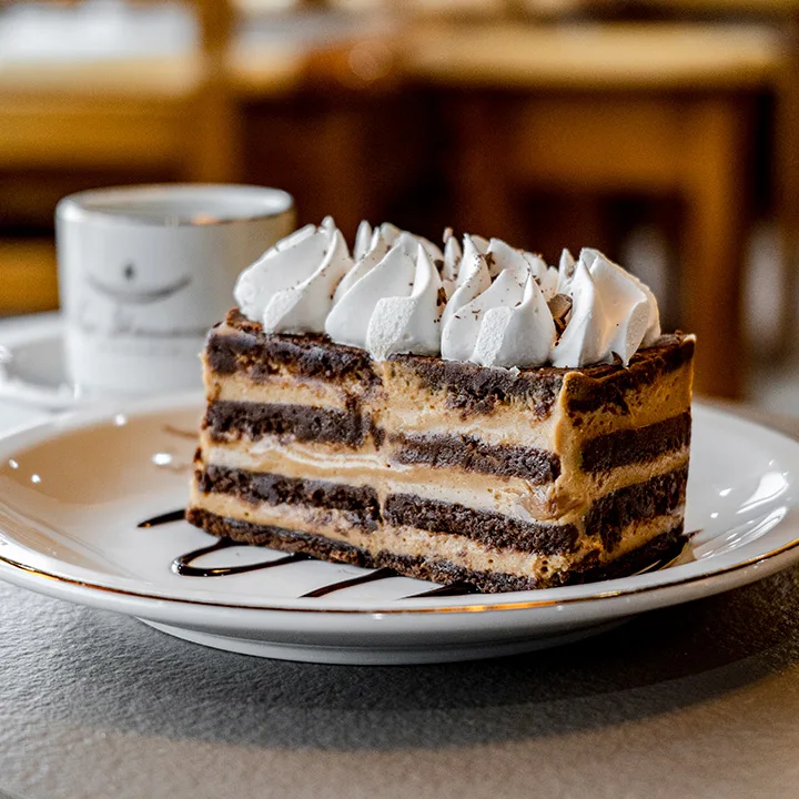 A slice of chocotorta for an afternoon treat
